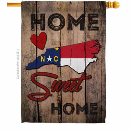 CUADRILATERO 28 x 40 in. State North Carolina Home Sweet American State Vertical House Flag w/Dbl-Sided Banner CU3902099
